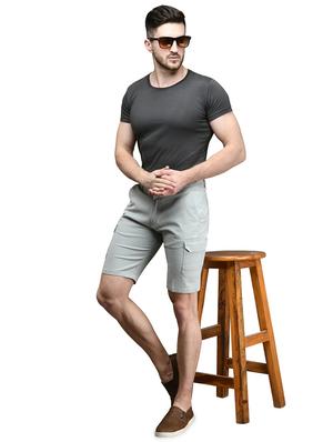 grey solid bermuda shorts - 17542386 - Standard Image - 4