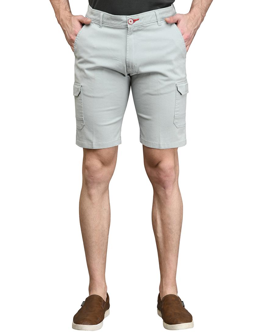 grey solid bermuda shorts - 17542386 - Zoom Image - 1