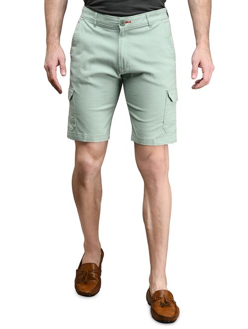 green solid bermuda shorts - 17542388 - Standard Image - 1