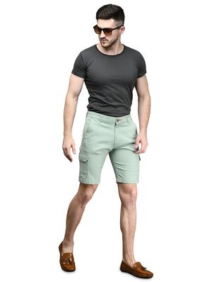 green solid bermuda shorts - 17542388 - Standard Image - 4