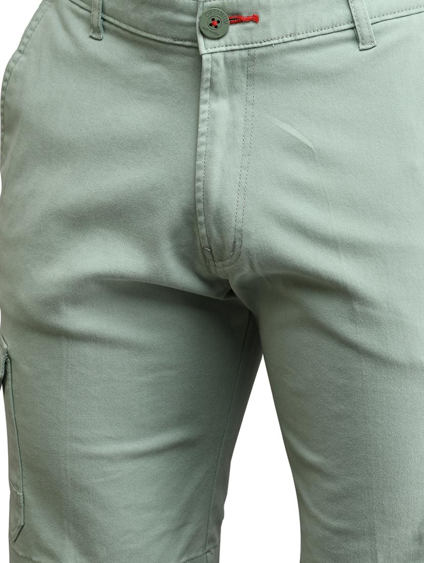 green solid bermuda shorts - 17542388 - Zoom Image - 5