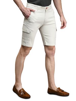 off white solid bermuda shorts - 17542389 - Standard Image - 2