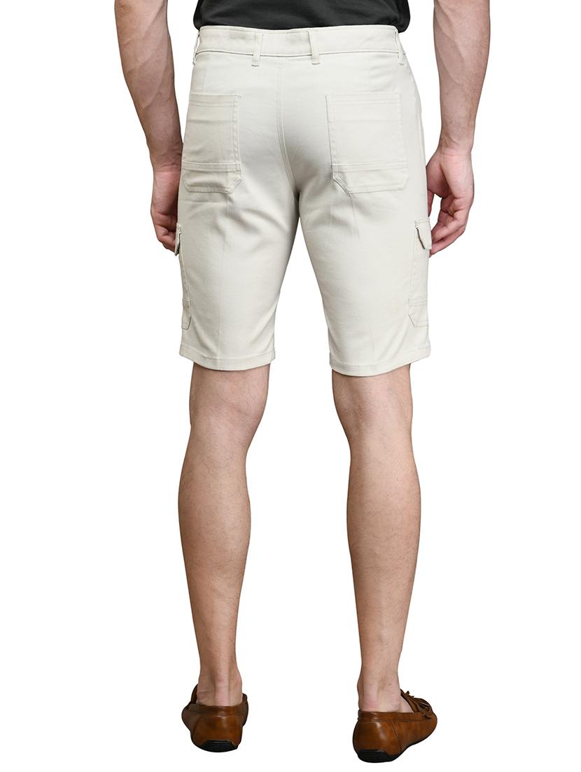 off white solid bermuda shorts - 17542389 - Zoom Image - 3
