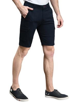 navy blue solid bermuda shorts - 17542390 - Standard Image - 2