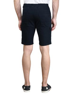navy blue solid bermuda shorts - 17542390 - Standard Image - 3
