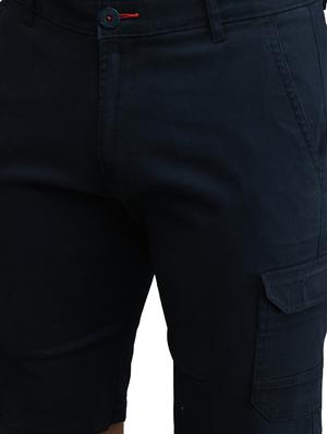 navy blue solid bermuda shorts - 17542390 - Standard Image - 5