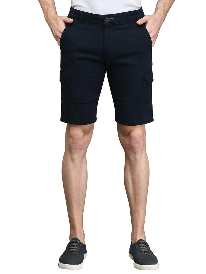 navy blue solid bermuda shorts - 17542390 - Zoom Image - 1