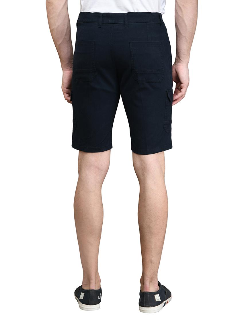navy blue solid bermuda shorts - 17542390 - Zoom Image - 3