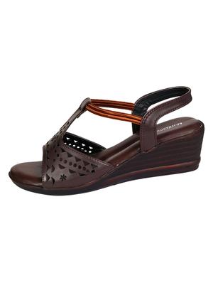leatherwood1 synthetic leather casual wedges sandal for women's (brown) 888634 - 17542410 - Standard Image - 2