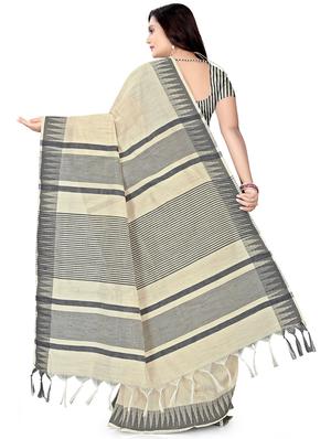 striped bhagalpuri saree with blouse - 17542425 - Standard Image - 2