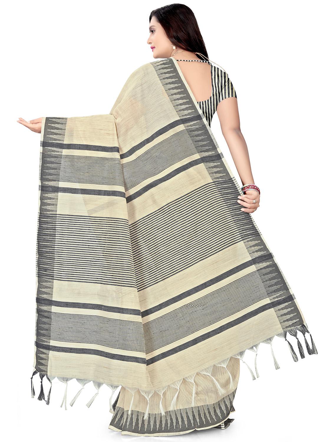 striped bhagalpuri saree with blouse - 17542425 - Zoom Image - 2