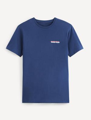 navy blue printed t-shirt - 17542427 - Standard Image - 3