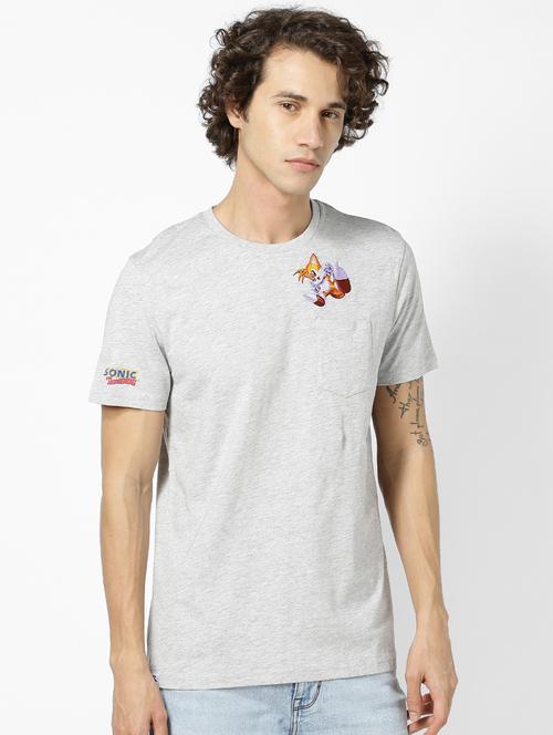 grey printed t-shirt - 17542430 - Standard Image - 1