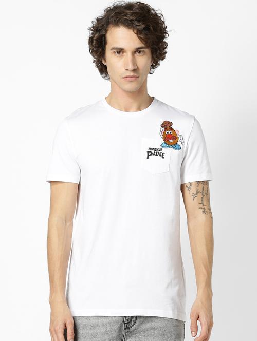 white printed t-shirt - 17542431 - Standard Image - 1