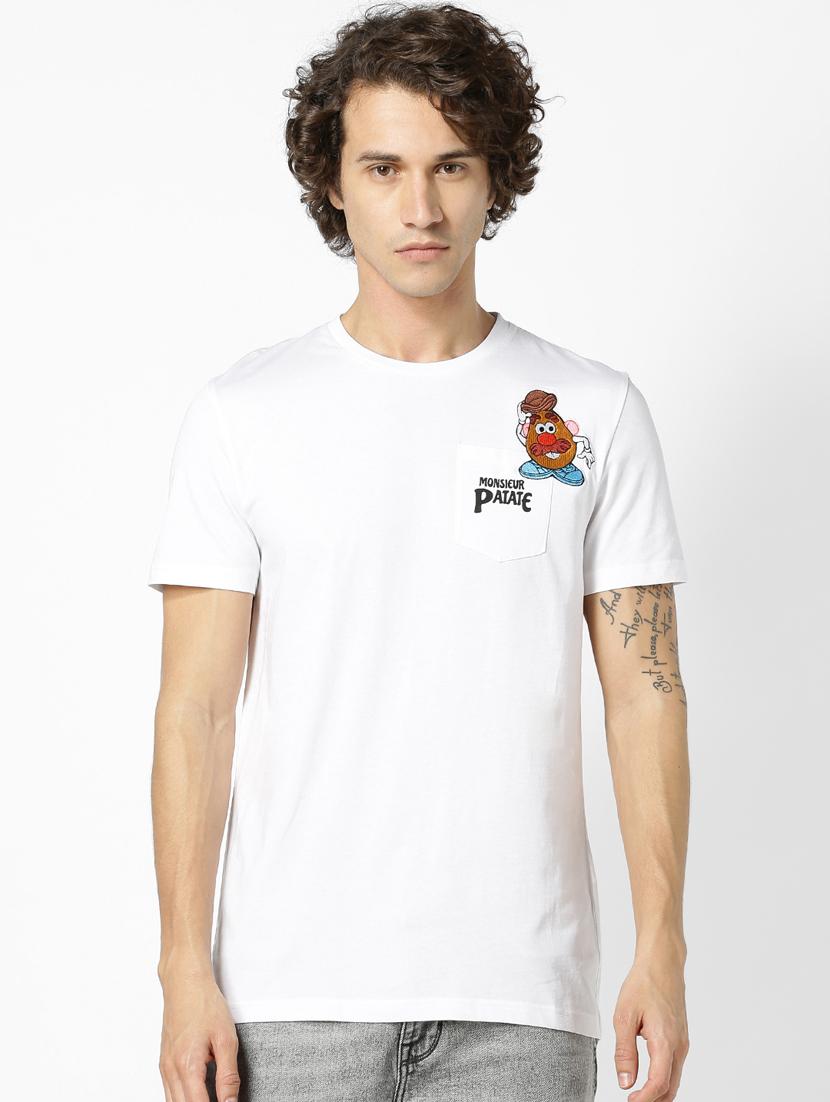 white printed t-shirt - 17542431 - Zoom Image - 1