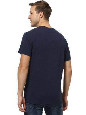 navy blue solid t-shirt - 17542438 - Standard Image - 3