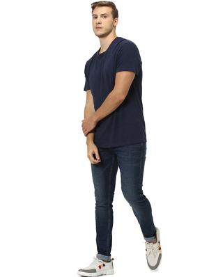 navy blue solid t-shirt - 17542438 - Standard Image - 4