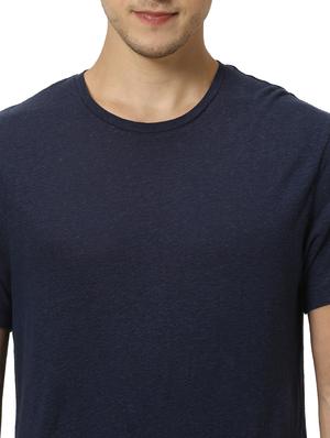 navy blue solid t-shirt - 17542438 - Standard Image - 5