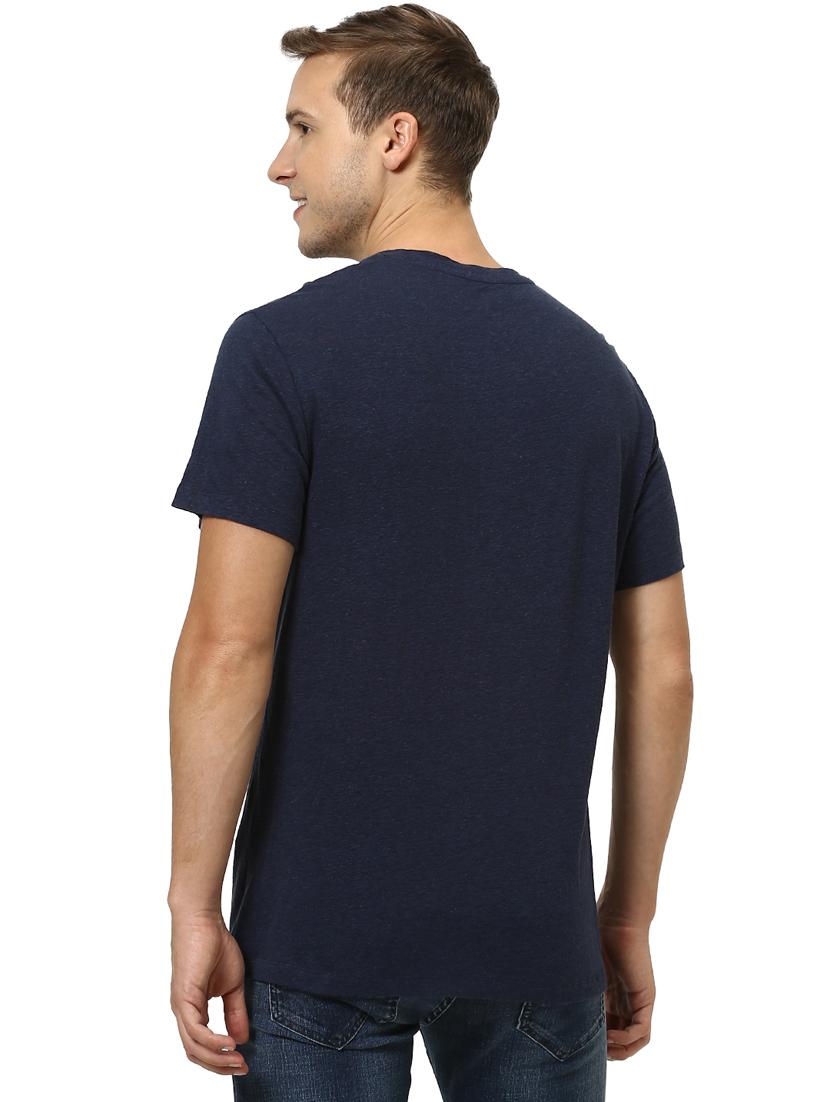 navy blue solid t-shirt - 17542438 - Zoom Image - 3