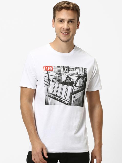 white printed t-shirt - 17542440 - Standard Image - 1