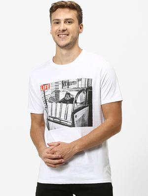 white printed t-shirt - 17542440 - Standard Image - 2