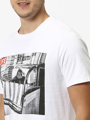 white printed t-shirt - 17542440 - Standard Image - 5