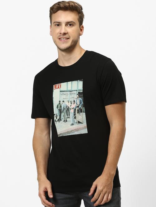 black printed t-shirt - 17542441 - Standard Image - 1