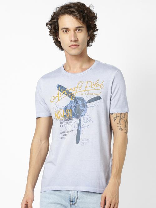light blue printed t-shirt - 17542444 - Standard Image - 1