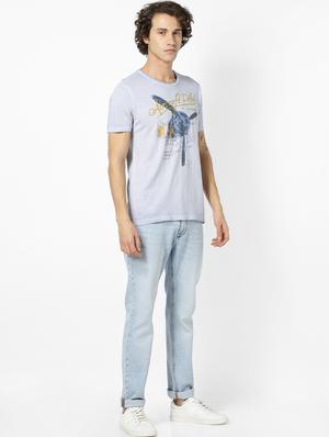 light blue printed t-shirt - 17542444 - Standard Image - 4