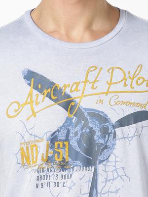 light blue printed t-shirt - 17542444 - Standard Image - 5