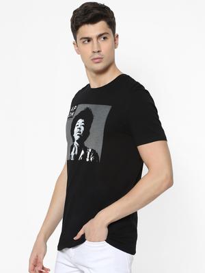black chest print t-shirt - 17542459 - Standard Image - 2