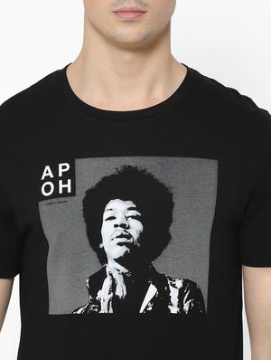 black chest print t-shirt - 17542459 - Standard Image - 5
