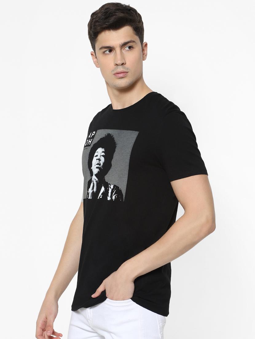 black chest print t-shirt - 17542459 - Zoom Image - 2