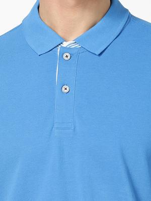 blue solid polo t-shirt - 17542468 - Standard Image - 5