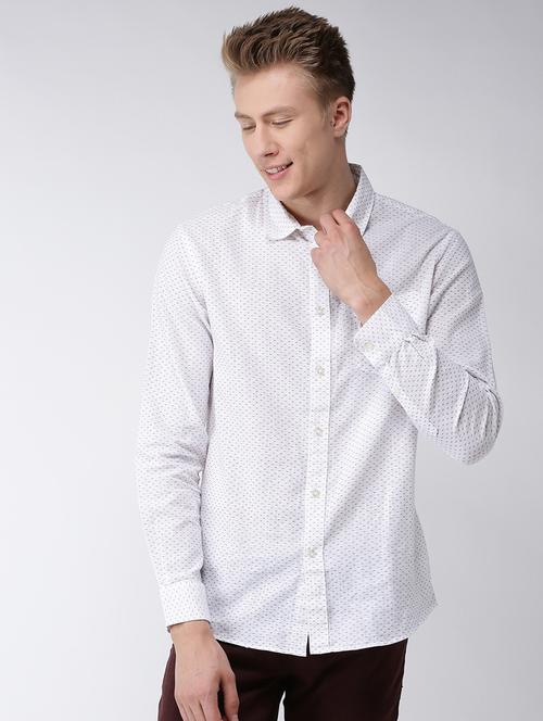 white printed casual shirt - 17542489 - Standard Image - 1