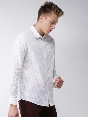 white printed casual shirt - 17542489 - Standard Image - 2