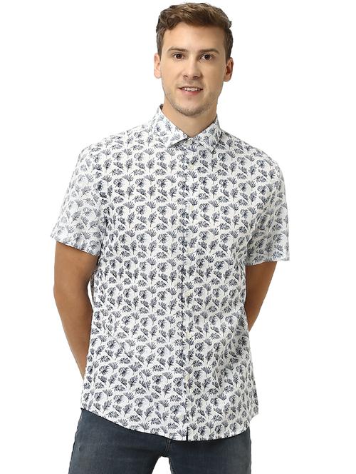 white printed casual shirt - 17542492 - Standard Image - 1
