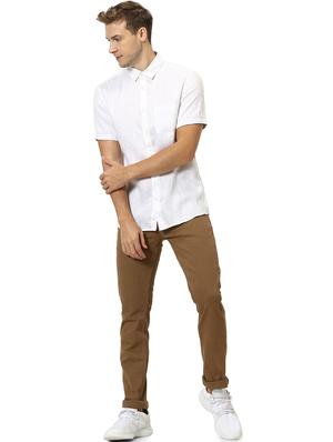 white solid linen casual shirt - 17542505 - Standard Image - 4
