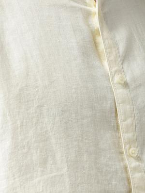 yellow solid linen casual shirt - 17542516 - Standard Image - 6