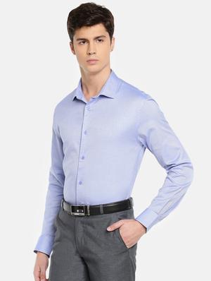 blue solid formal shirt - 17542522 - Standard Image - 2