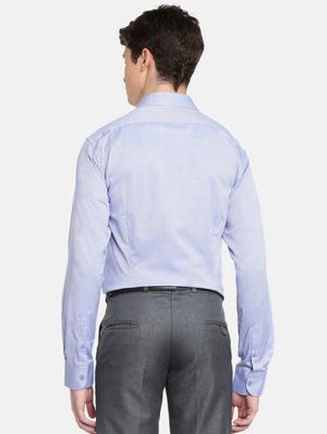 blue solid formal shirt - 17542522 - Standard Image - 4