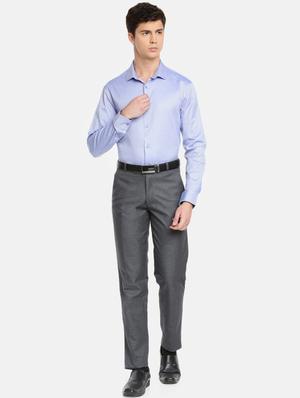 blue solid formal shirt - 17542522 - Standard Image - 5