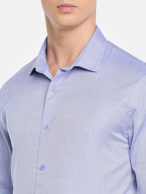 blue solid formal shirt - 17542522 - Standard Image - 6