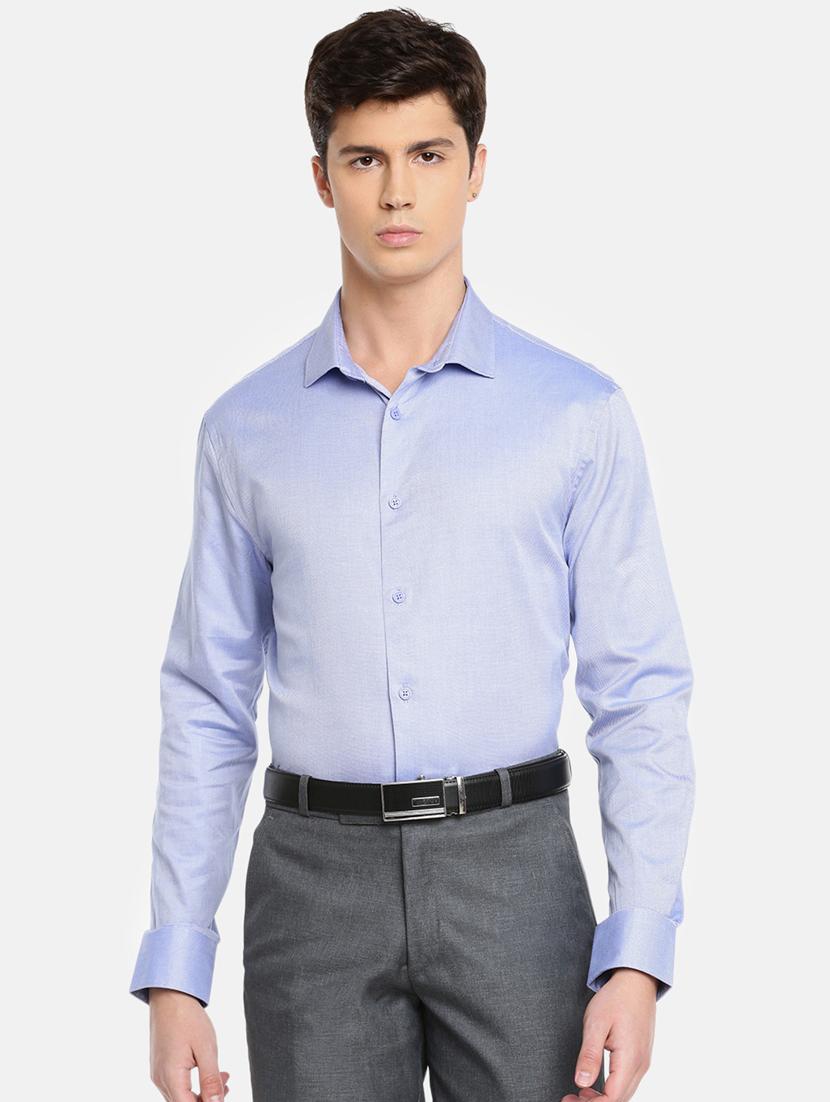 blue solid formal shirt - 17542522 - Zoom Image - 1