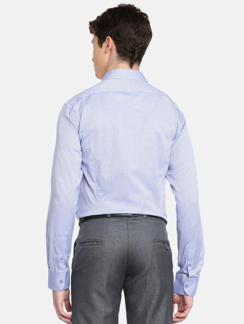 blue solid formal shirt - 17542522 - Zoom Image - 4
