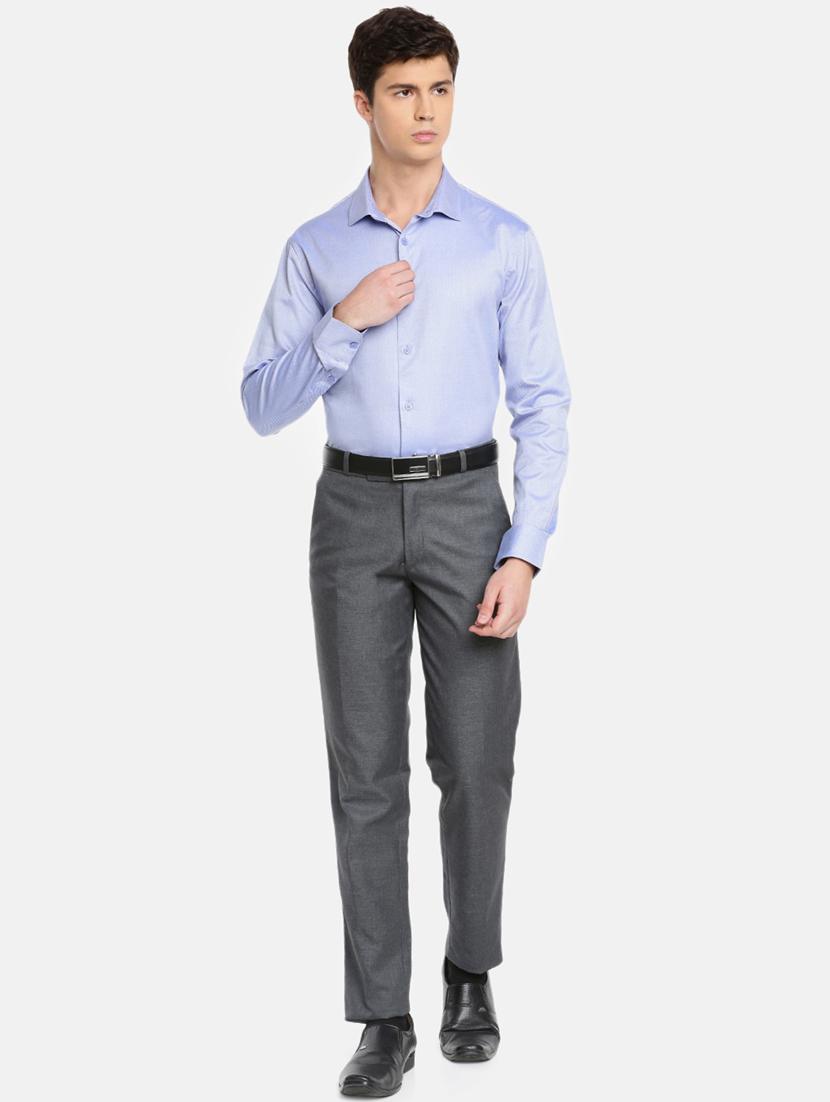 blue solid formal shirt - 17542522 - Zoom Image - 5