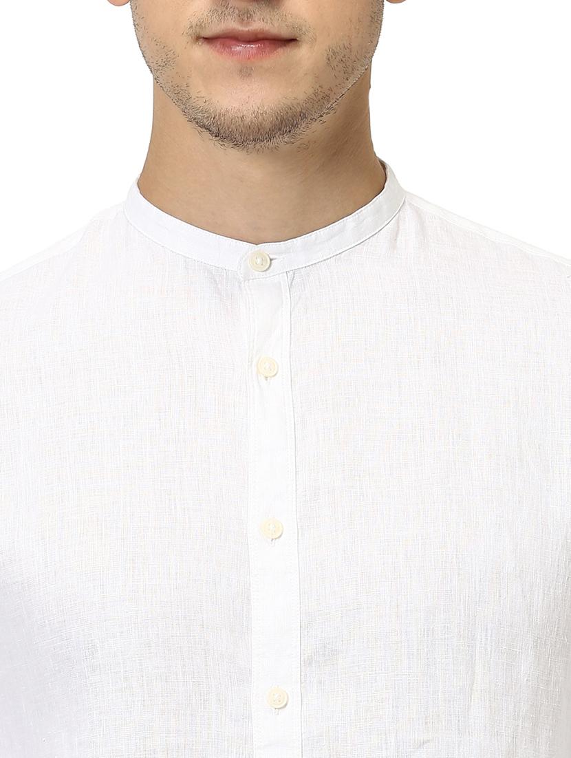 white solid linen casual shirt - 17542549 - Zoom Image - 5