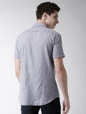 grey self design casual shirt - 17542572 - Standard Image - 3