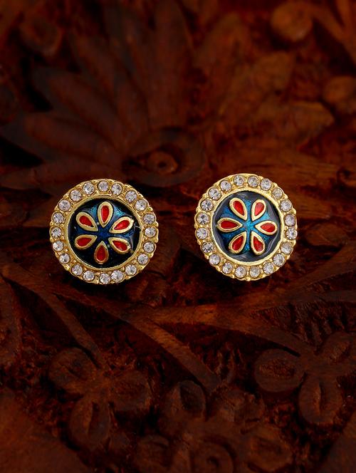 white metal studs earring - 17542744 - Standard Image - 1