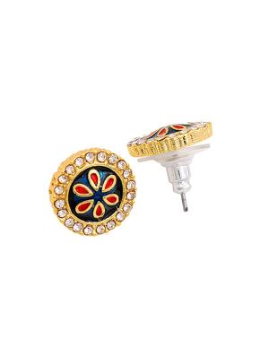 white metal studs earring - 17542744 - Standard Image - 4